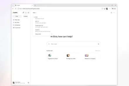 Microsoft Copilot Cowork dashboard displaying automated enterprise workflow management.