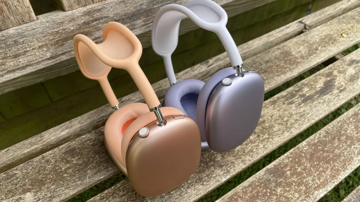 Apple AirPods Max 2 headphones feature a polished aluminum design and integrated audio controls.