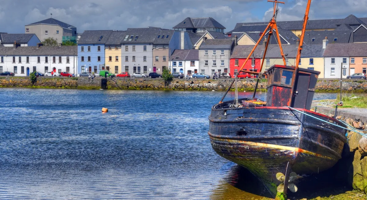 Modern technology offices stand prominently in the Galway cityscape.