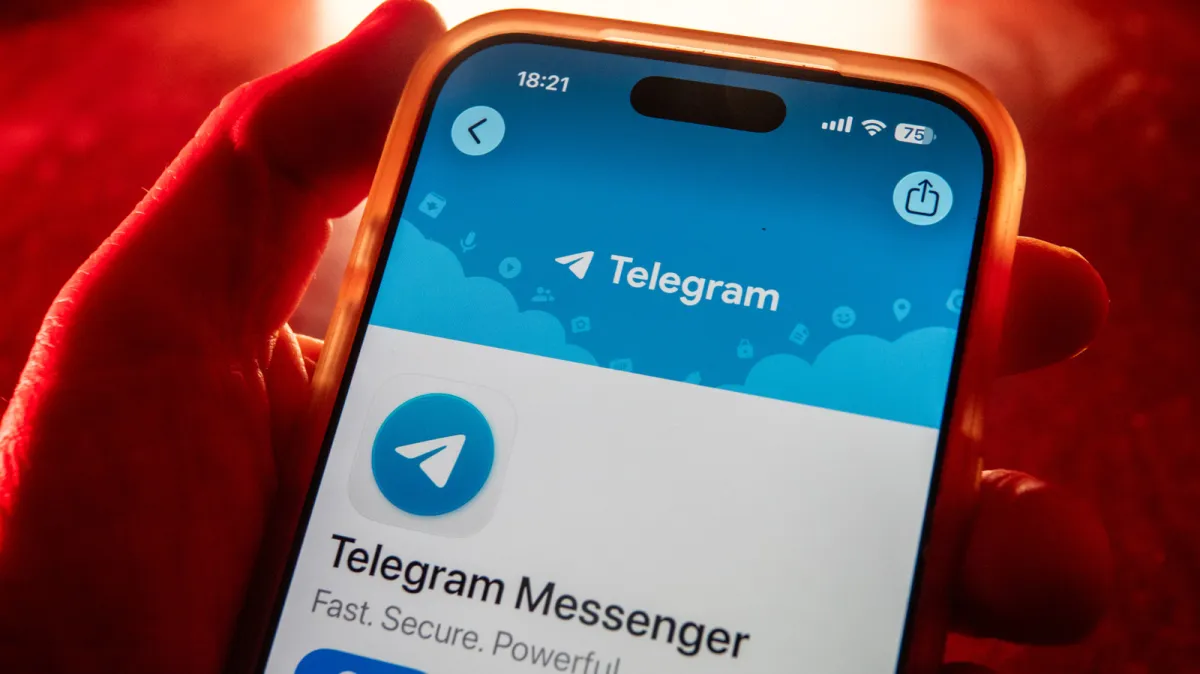 The Telegram application icon appears on a digital screen during a temporary Indian internet restriction.