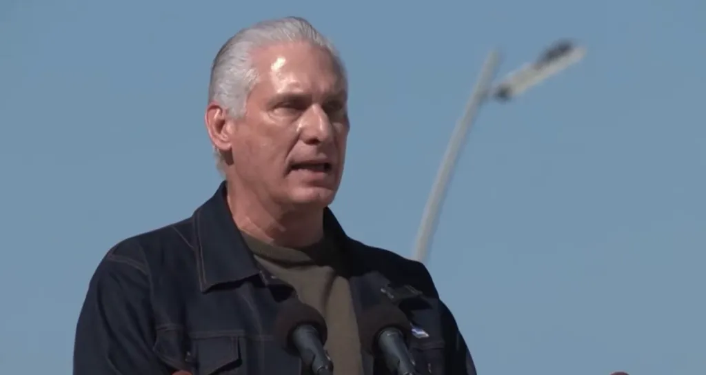 Cuban President Miguel Diaz-Canel addressing potential US strategic pressures on the island