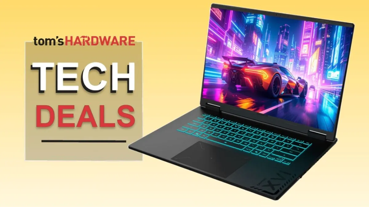 The Gigabyte Gaming A16 laptop features a sixteen inch display and an RTX 5060 graphics processor.