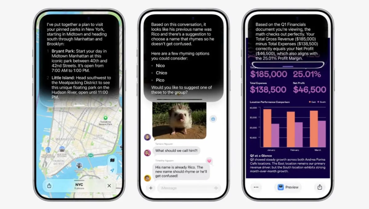 Apple presents the redesigned Siri interface featuring Google Gemini integration at WWDC 2026.