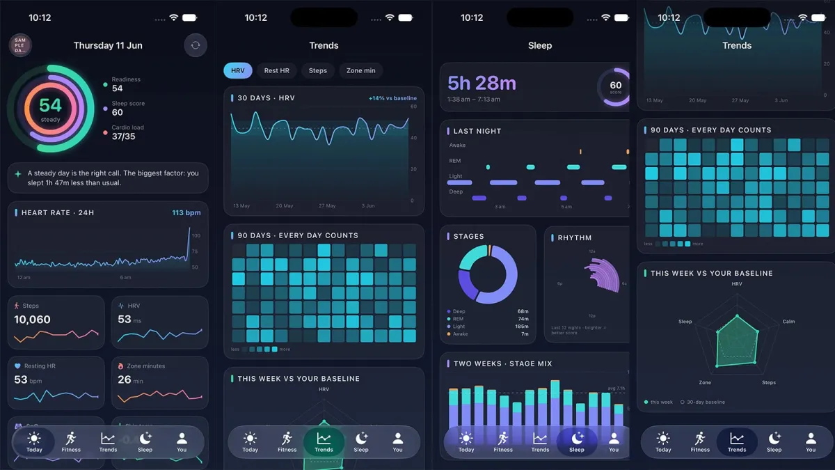 Side by side view of community built health application interfaces and corporate platform dashboards