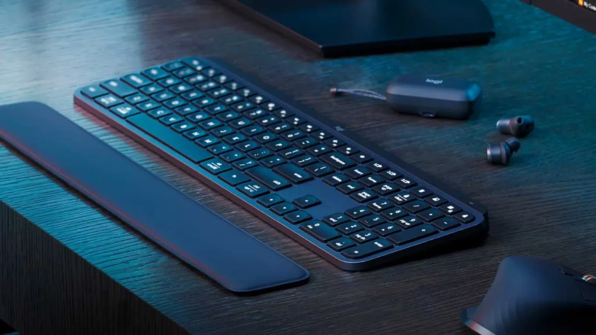 Logitech MX Keys S wireless keyboard with low-profile keys and an aluminum chassis