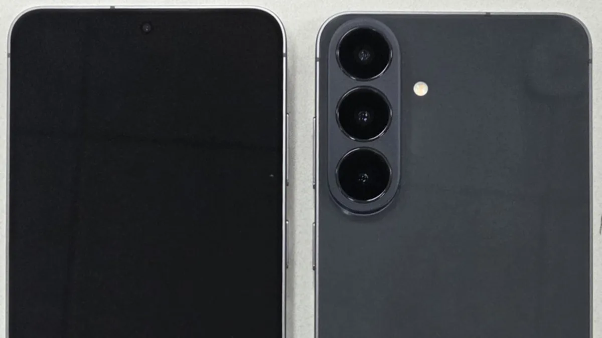 The Galaxy S26 FE certification document shows the raised rear camera module and wireless charging specifications.