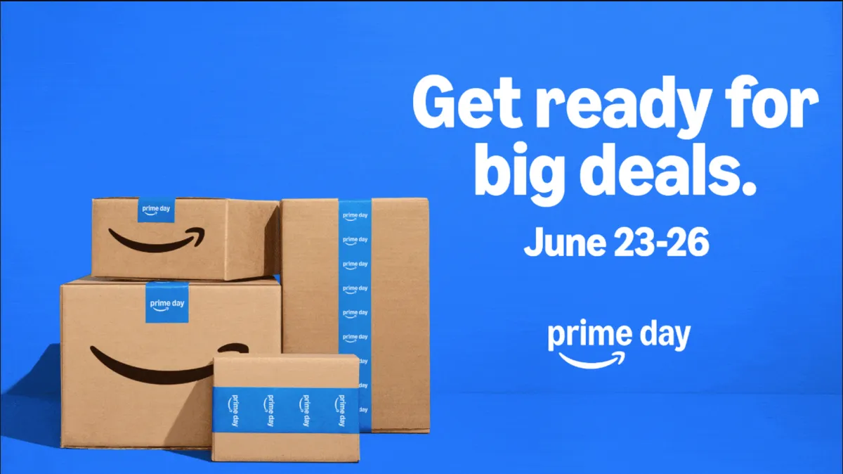This graphic highlights Amazon Prime Day 2026 tech deals on monitors, laptops, and smart home devices.