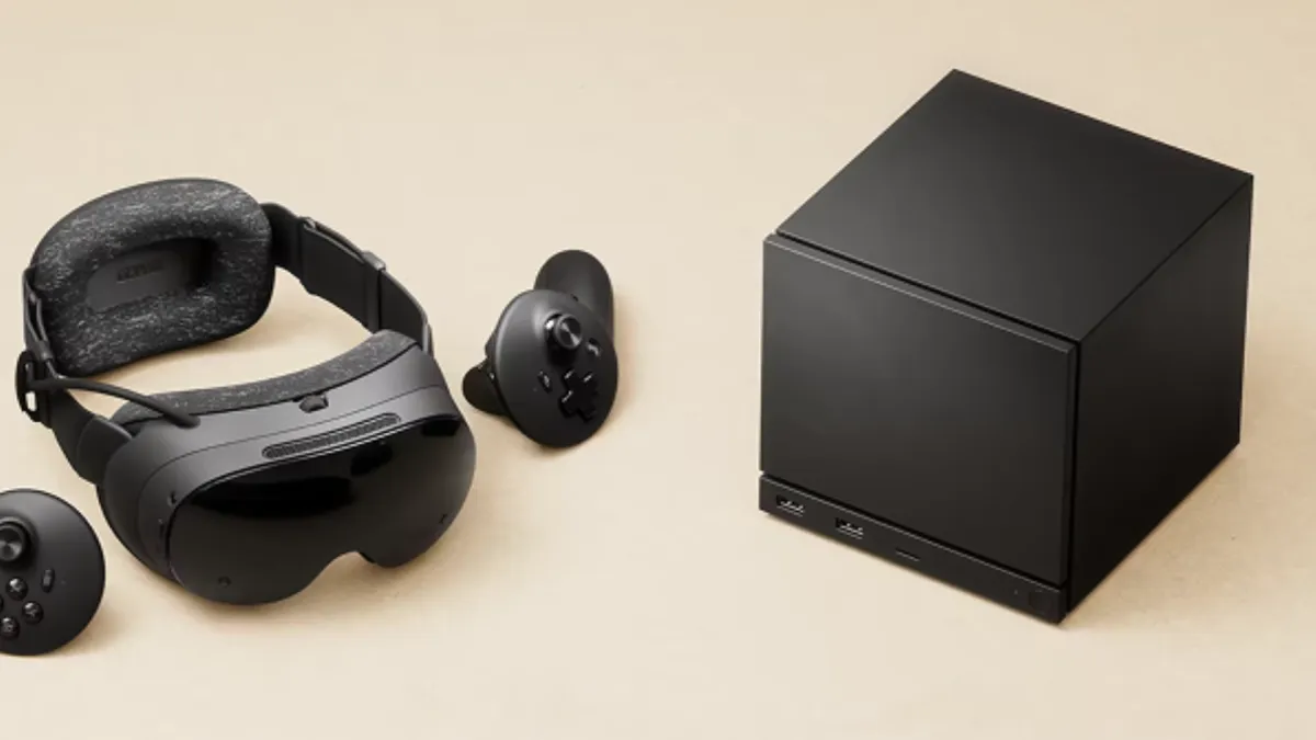 Promotional graphic showcasing the Steam Machine console and Steam Frame VR headset