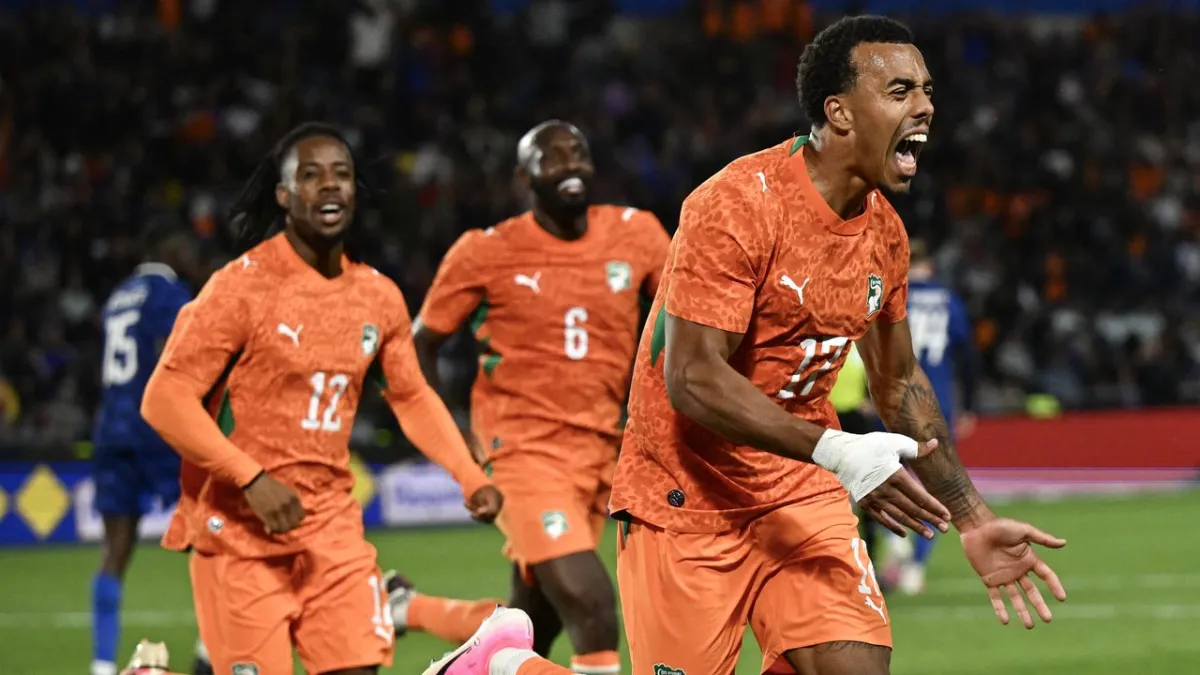 This graphic displays regional broadcast channels for the Ivory Coast versus Ecuador World Cup 2026 opener.