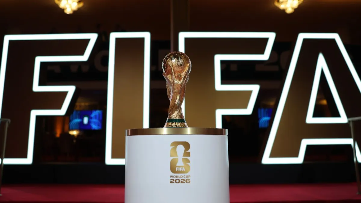 Cybersecurity concept shows fraudulent networks targeting FIFA World Cup 2026 financial infrastructure