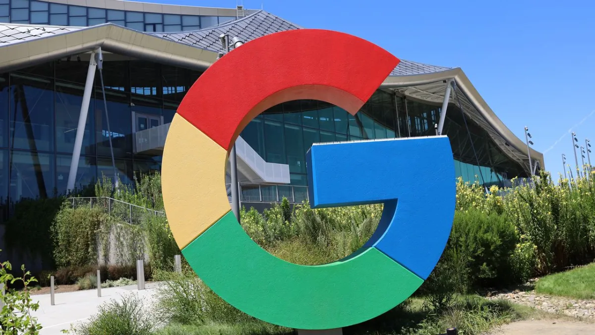 Protesters gather outside a Google office to discuss artificial intelligence ethics and military contracts.