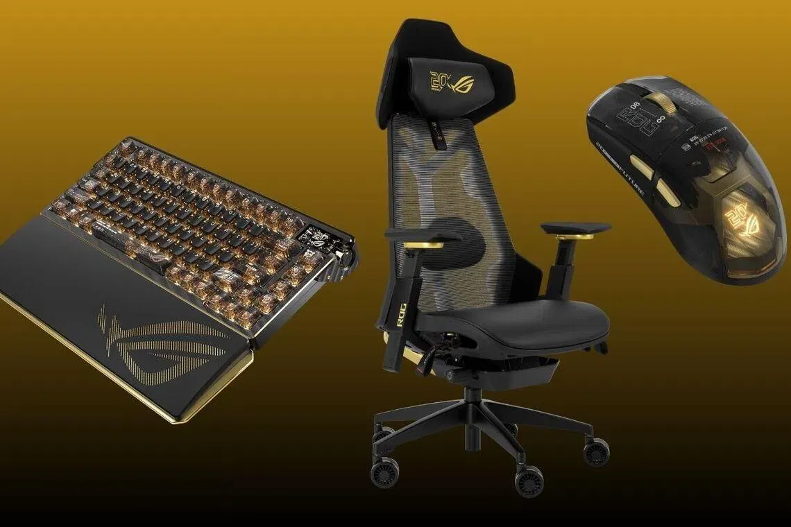 New ASUS ROG gaming peripherals and accessories on display at Computex 2026.