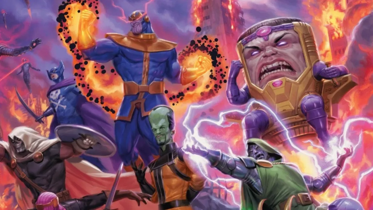 This artwork showcases a Magic: The Gathering card created for a Marvel crossover expansion.