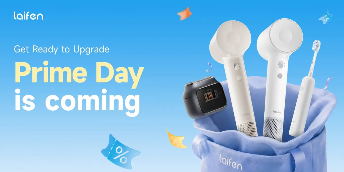 A consumer reviews personal care electronics specifications during Prime Day promotions.
