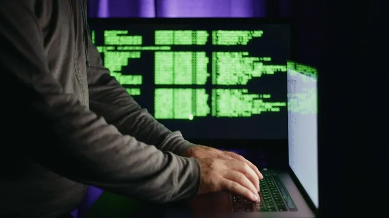 Cloud server racks and network equipment support GitHub code hosting platforms during periods of high traffic.
