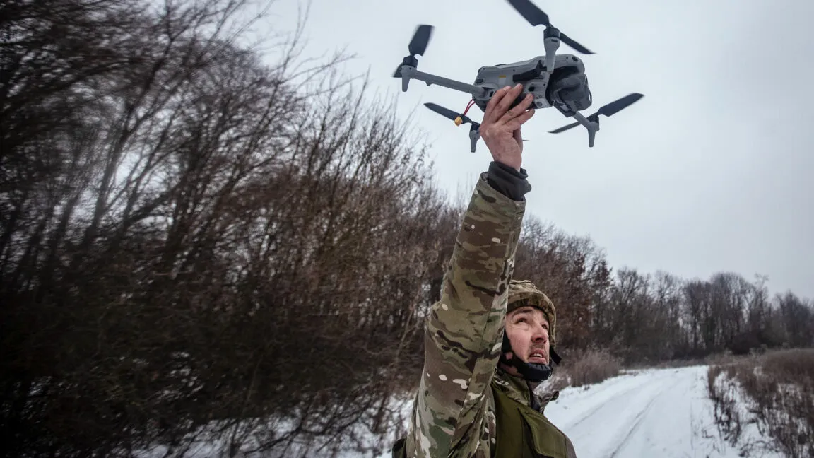 Autonomous drones equipped with artificial intelligence modules undergo testing during a Ukrainian military exercise.