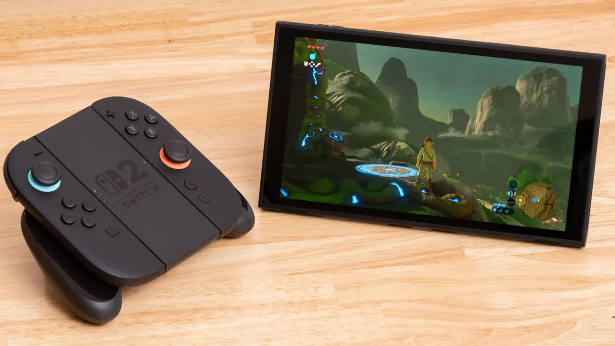 The Nintendo Switch 2 console features a user-replaceable battery compartment for the European market.