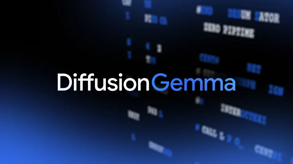 Diagram illustrating Google DeepMind's DiffusionGemma parallel text generation architecture for local AI hardware.