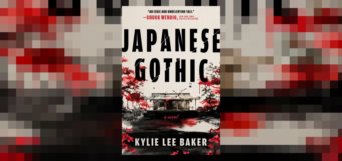 The book cover displays gothic architectural imagery alongside dual timeline motifs.