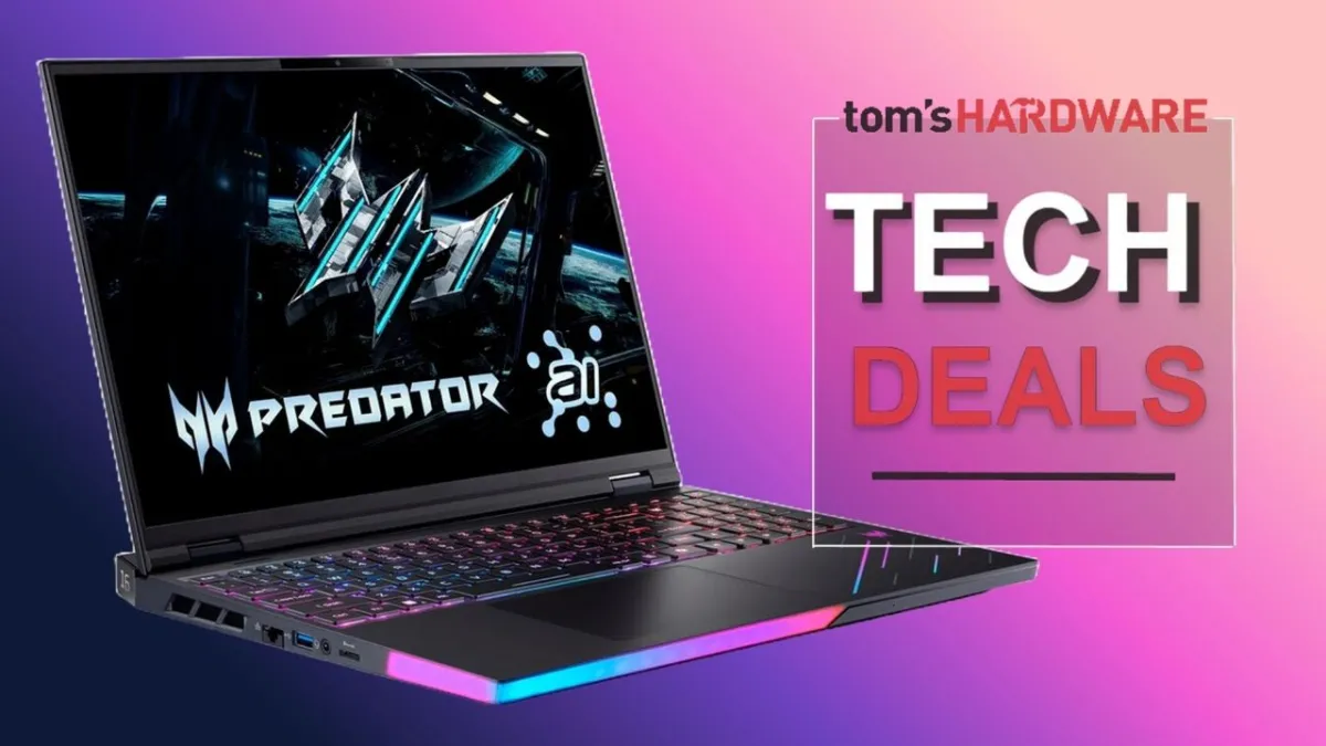 Acer Predator 16-inch gaming laptop with RTX 5090 GPU, 32GB RAM, and 2TB SSD