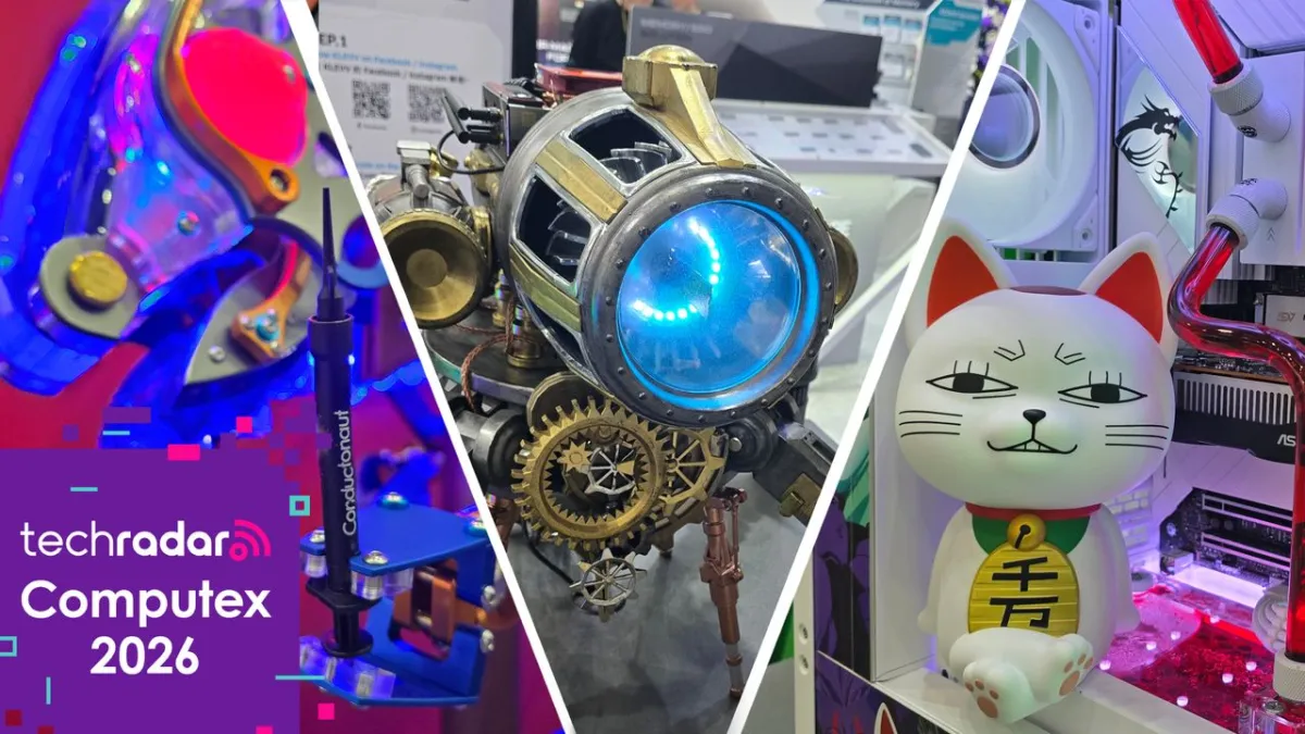 Custom gaming PC featuring exposed hardware and advanced liquid cooling on display at Computex 2026