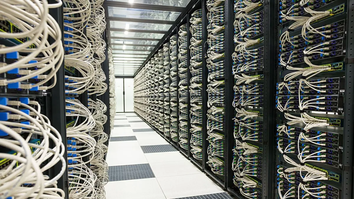 This photograph shows a data center facility in Ohio.