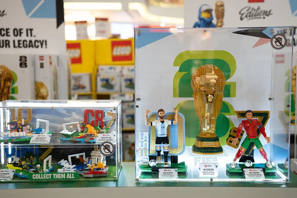 LEGO Football Fest Singapore display featuring themed construction sets and interactive promotional activities.