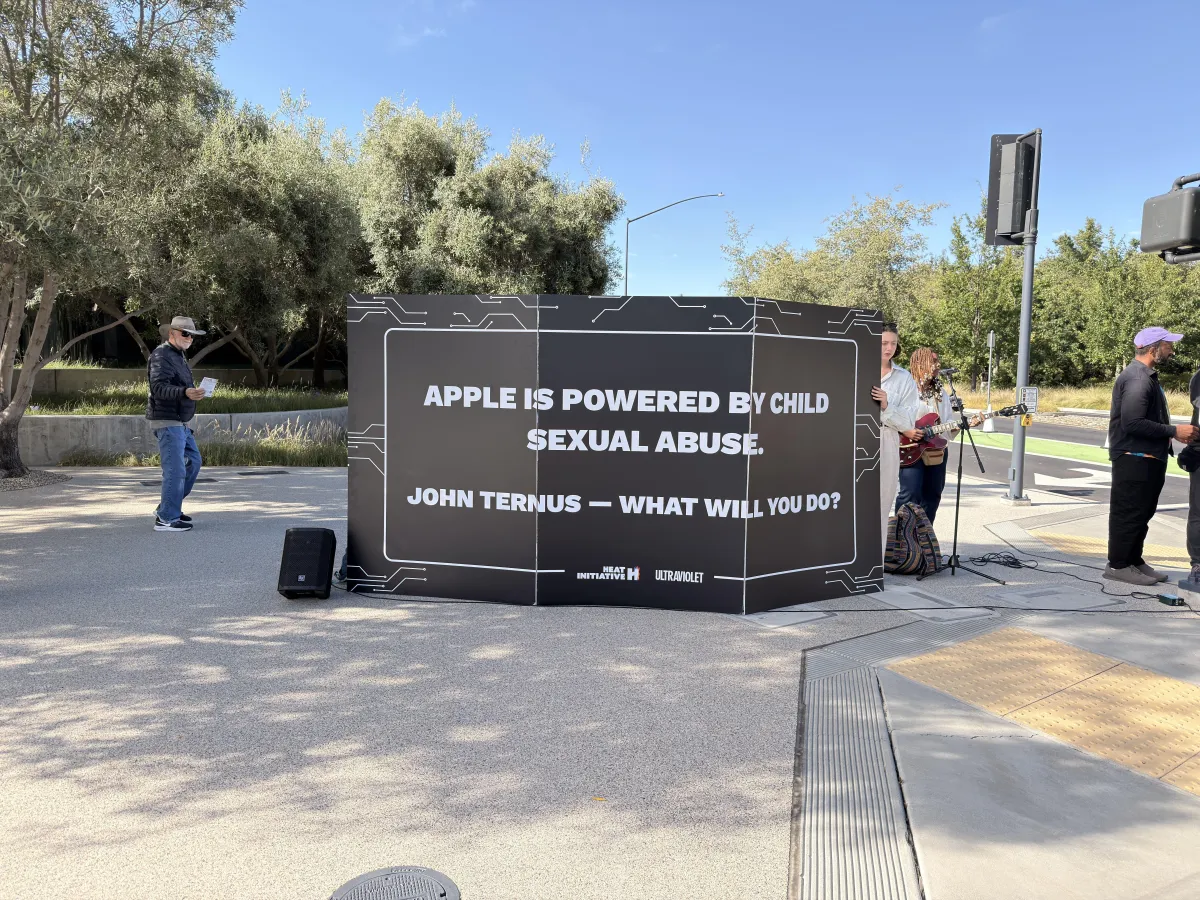 The graphic illustrates Apple App Store policies concerning deepfake applications and cloud safety.