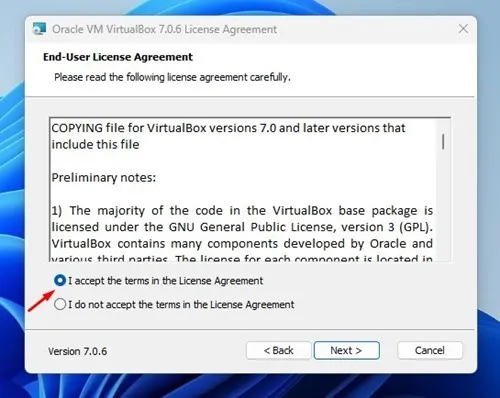 Oracle VM VirtualBox installation wizard displaying the setup progress screen