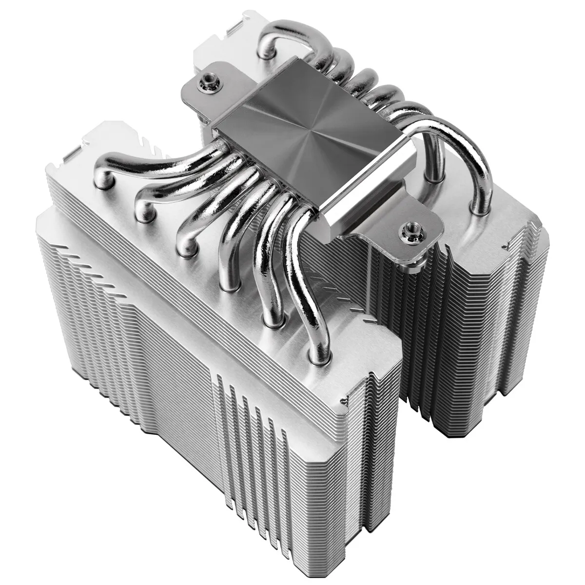 This Thermalright Peerless Assassin dual-tower CPU cooler features aluminum fin stacks and cooling fans.