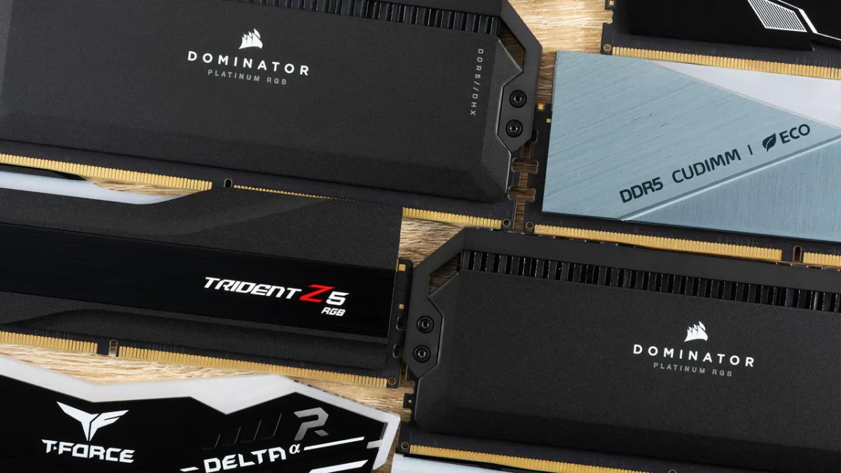 Computer memory modules illustrate semiconductor supply constraints and rising costs.