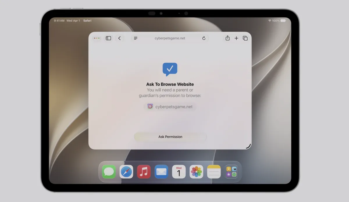 A parent configures Apple Screen Time settings on a mobile device to monitor adolescent usage and adjust content filters.