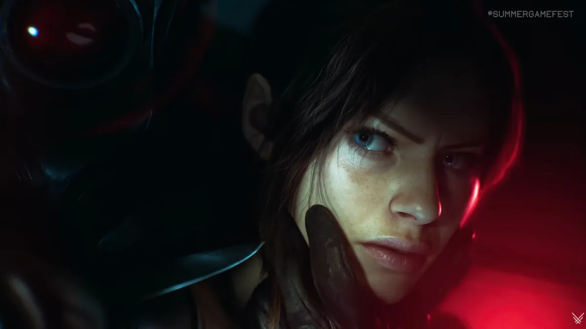 Official artwork for the Resident Evil: Veronica remake depicting the dual protagonists in an Antarctic setting.