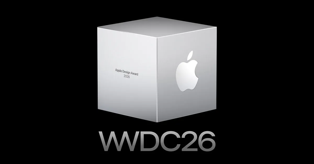 The Apple Design Awards 2026 winners list and award categories are displayed.