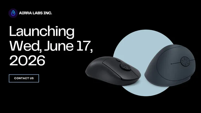 The Airra rotary mouse features a redesigned scroll wheel mechanism for improved workflow efficiency.
