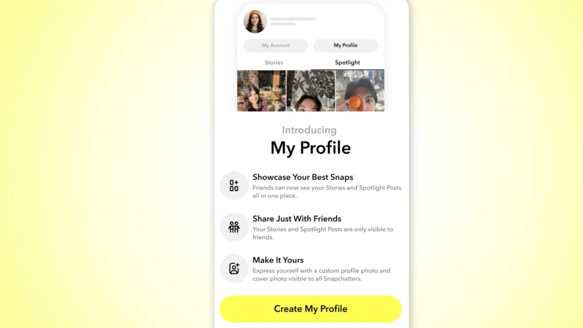 The Snap Spotlight interface shows restricted public access for teens aged thirteen to fifteen with private profiles.