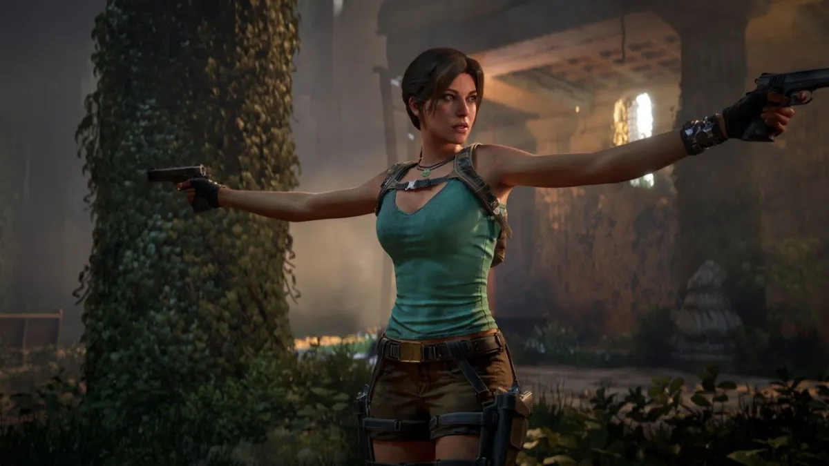Concept art displays early AI generated environments for Tomb Raider Legacy of Atlantis alongside human refined assets.