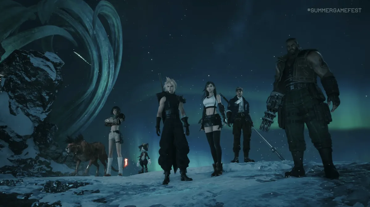 Official announcement banner for Final Fantasy VII Revelation confirms the trilogy conclusion and 2027 release date.