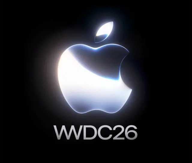 The slide displays Apple's keynote presentation on Siri updates and iOS 27 platform features.