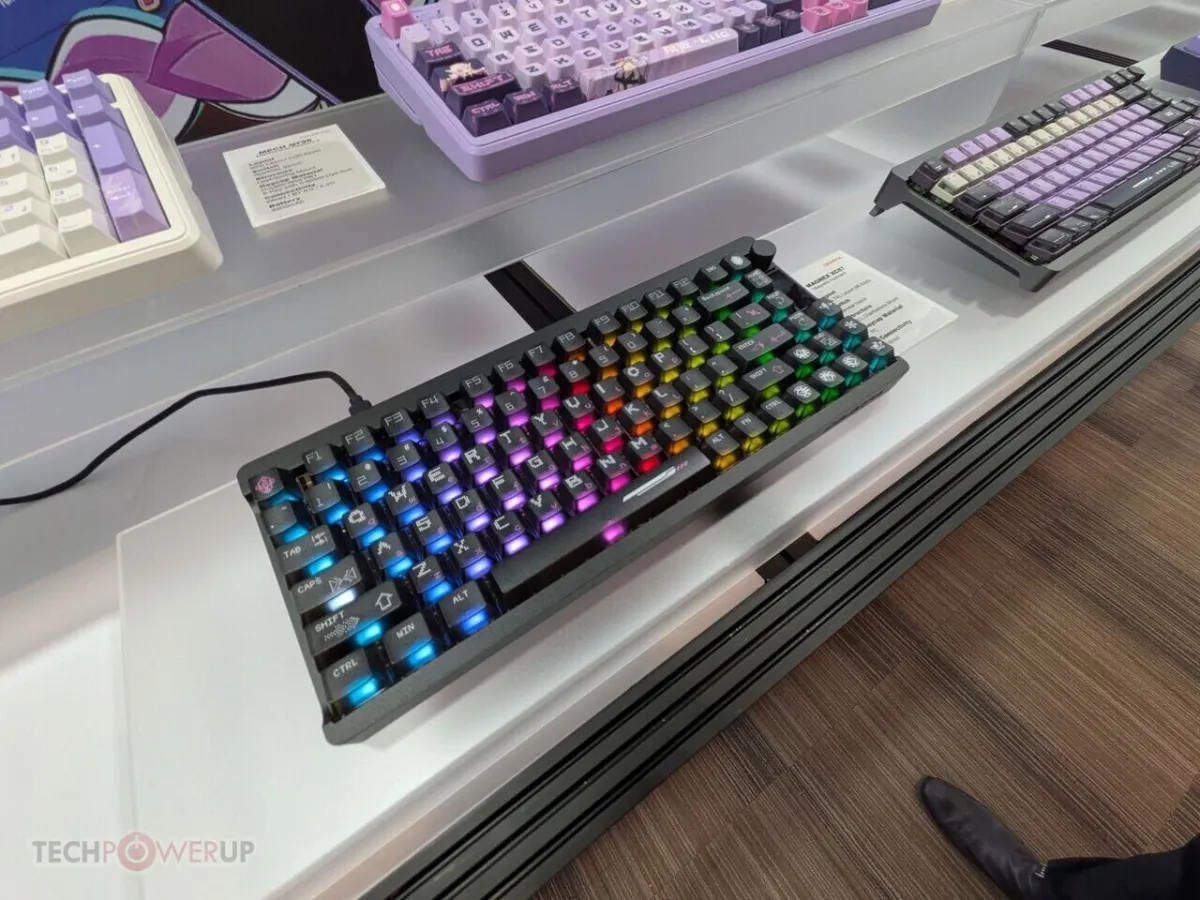 Colorful Magnex XC87 magnetic keyboard with aluminum chassis and 80% tenkeyless layout at Computex 2026.