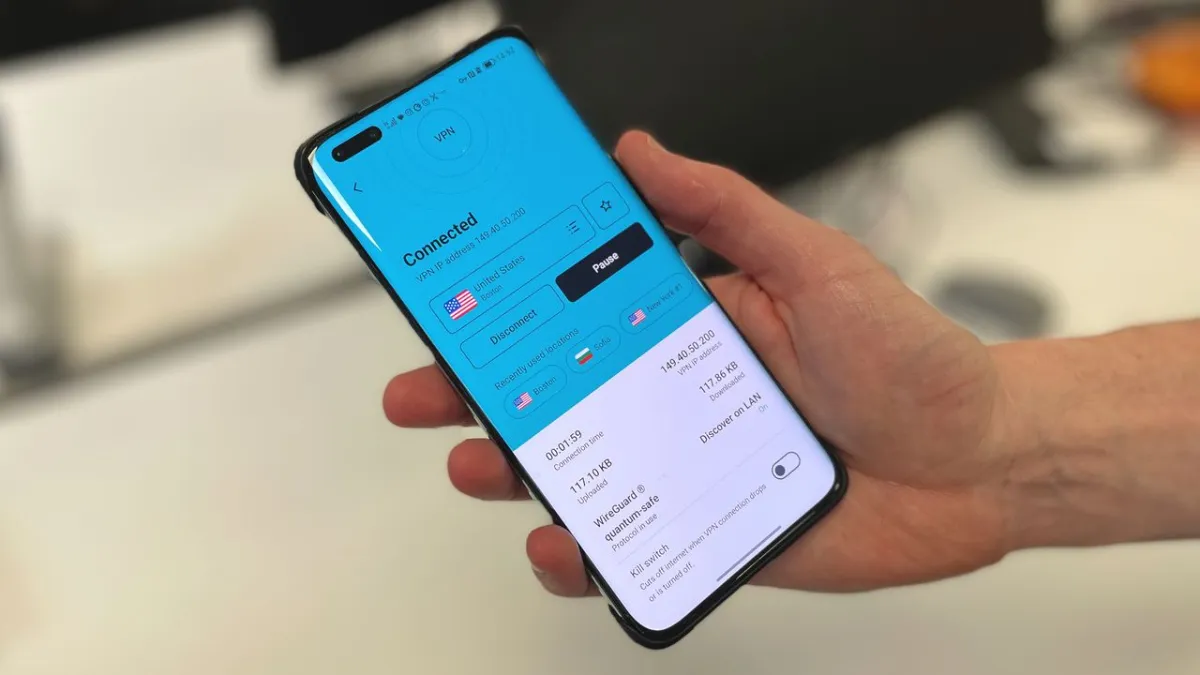 Secure online shopping interface with encrypted network connection protecting personal data during a retail sale.