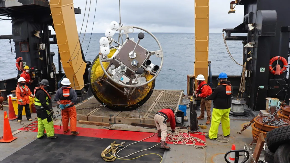 Deep-sea monitoring instruments track marine data in Alaskan waters for the decommissioned Ocean Observatories Initiative.
