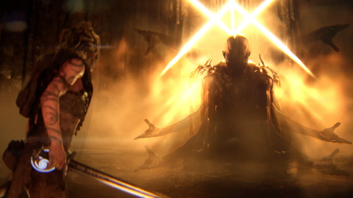 Promotional artwork for Senua, the action-heavy Hellblade sequel releasing in 2027.