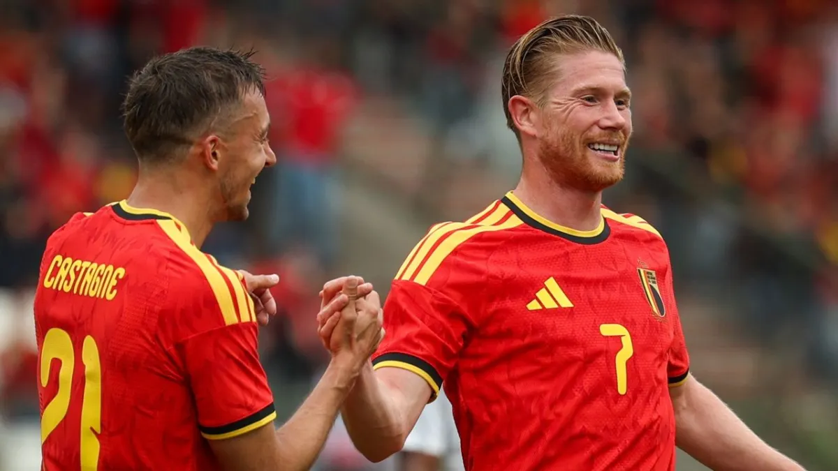 This graphic displays regional broadcast rights and streaming access for the Belgium versus Egypt World Cup 2026 match.