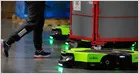 A next-generation Proteus warehouse robot equipped with artificial intelligence voice capabilities for task assignment.