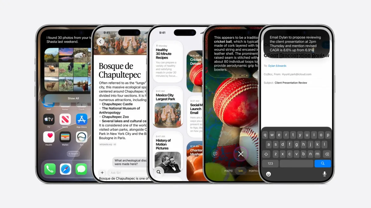This screen displays the iOS 27 developer beta installation process with compatibility settings and Siri AI waitlist options.