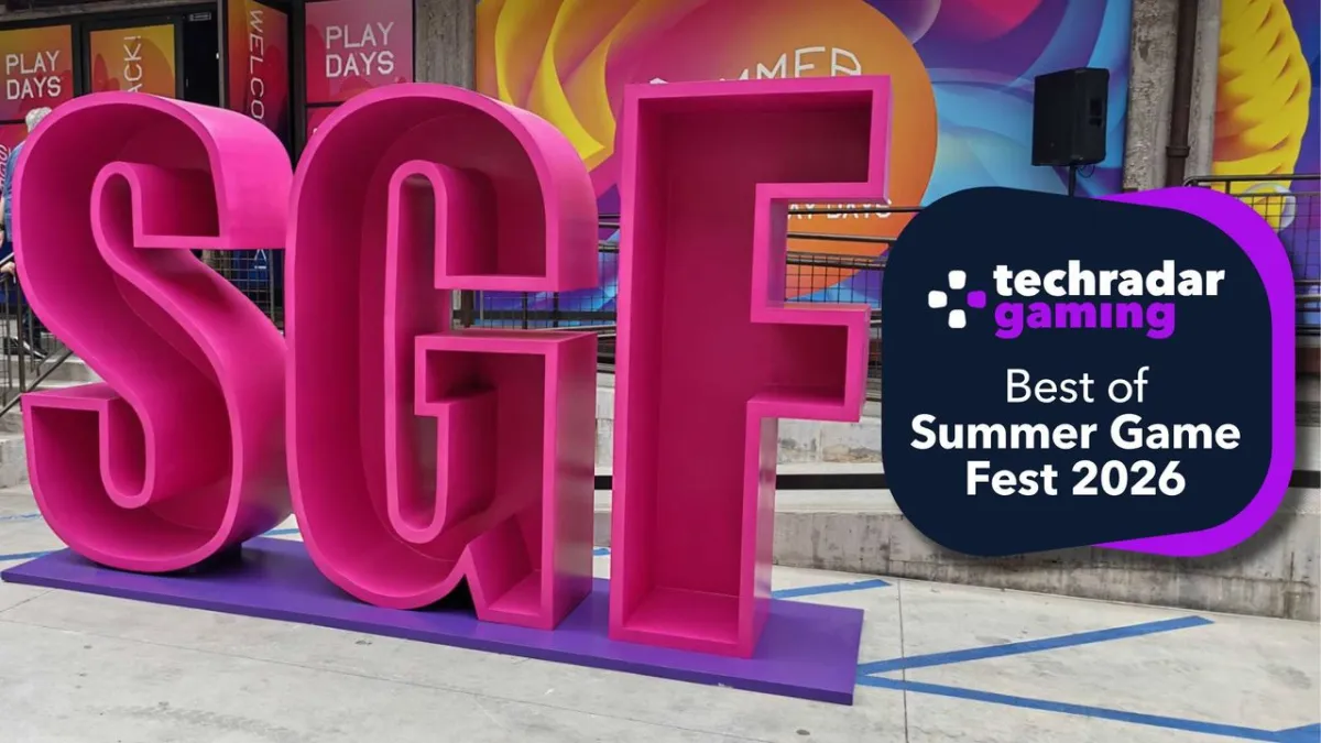 A stage presentation at Summer Game Fest 2026 showcases award winners and upcoming game trailers.