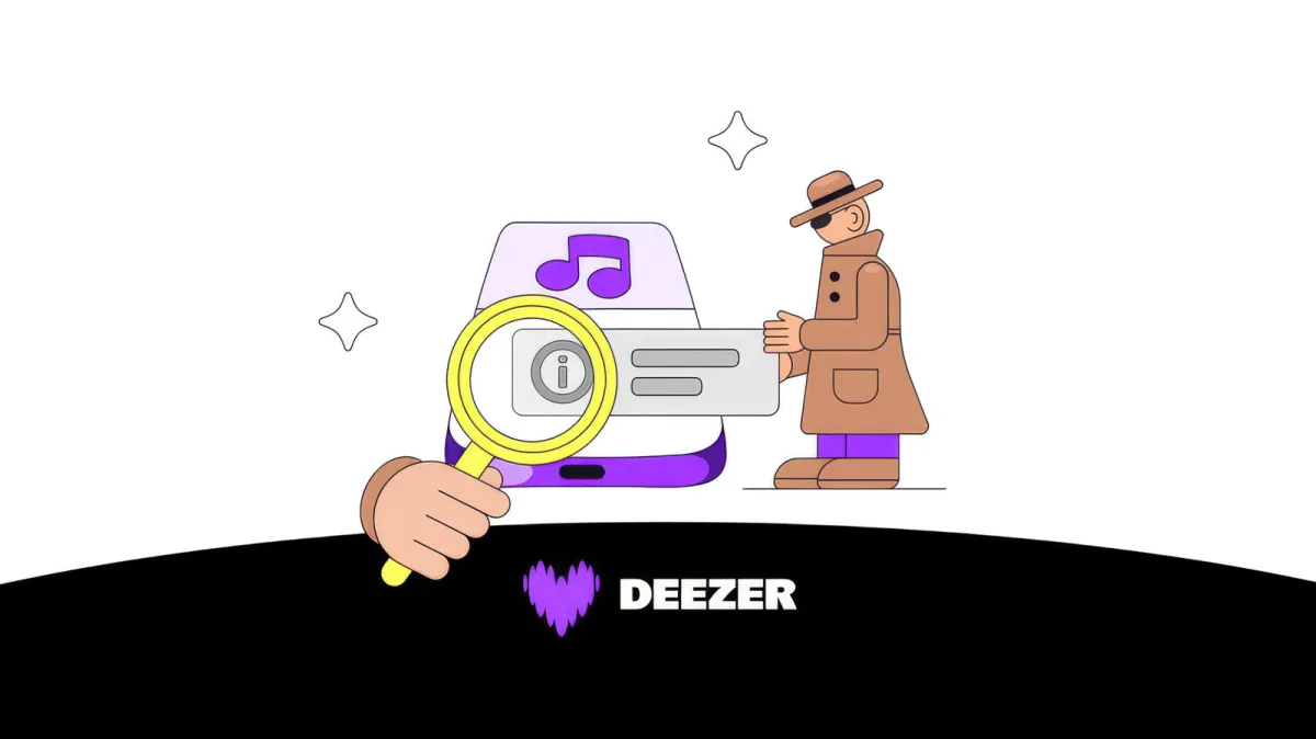 Deezer artificial intelligence software scans external streaming playlists to identify synthetic music tracks.