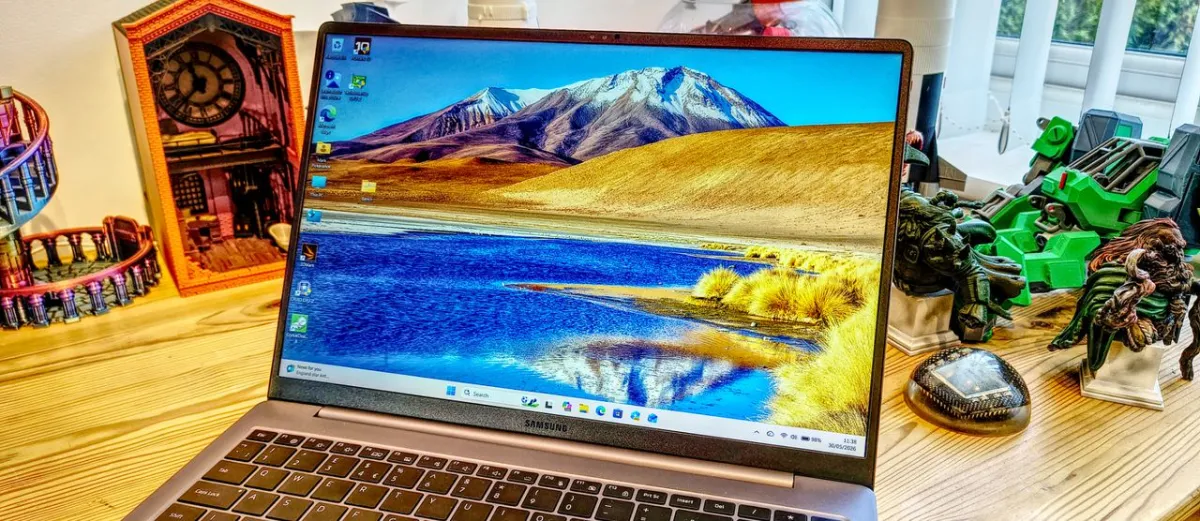 Samsung Galaxy Book6 Enterprise Edition laptop with a silver chassis and black keyboard
