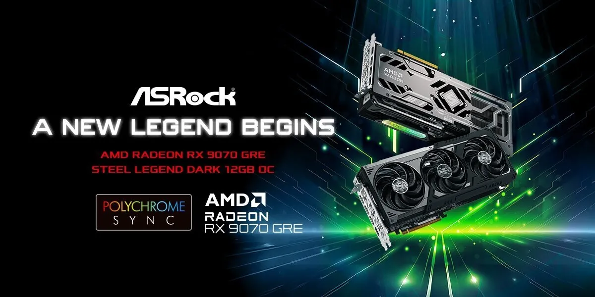 ASRock Radeon RX 9070 GRE Steel Legend Dark 12GB OC Review and Analysis